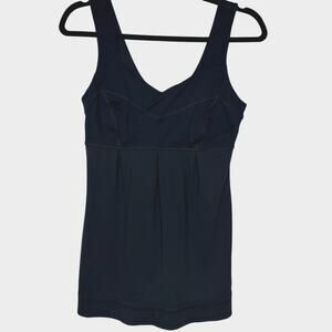 Lululemon Black Run Tame Me Tank Top Yoga Luxtreme Cinch Bottom Fitted Size 6